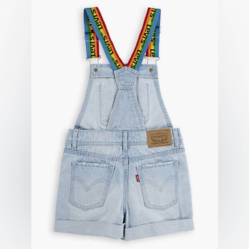 Levi’s GIRLS DENIM SHORTALLS size 10 - Picture 2 of 6